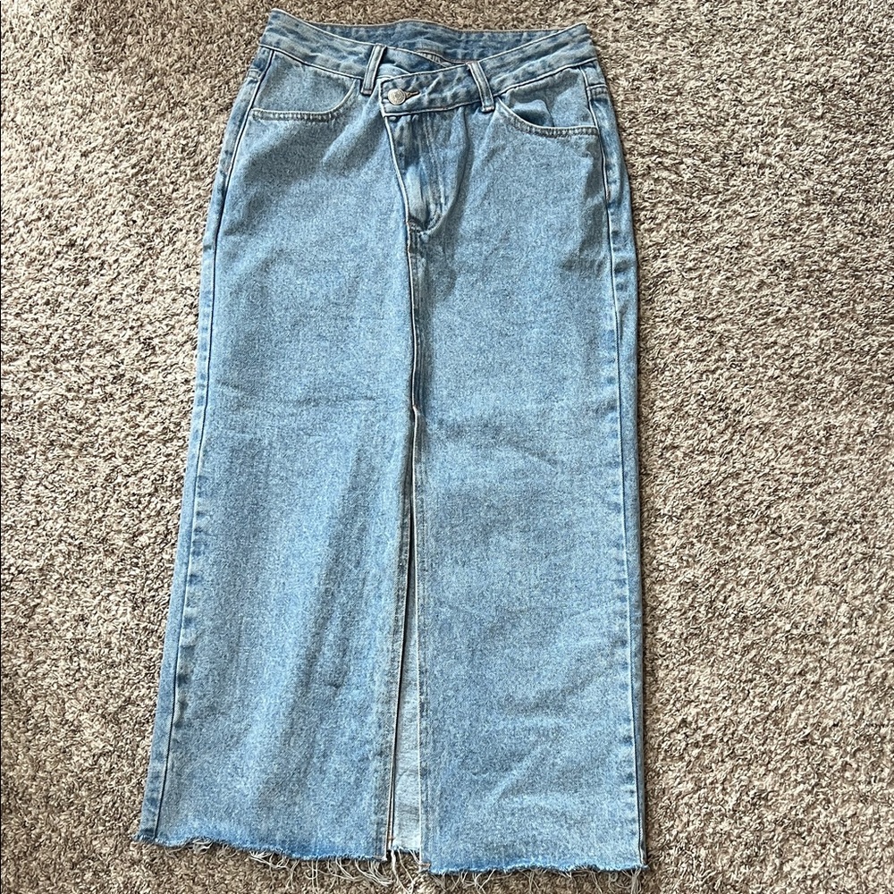 Ankle Denim Skirt